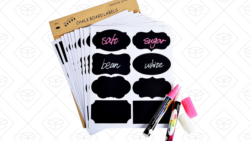 80-pack chalkboard labels with two markers, $8 with code YHO48KEA
